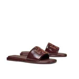 New Tory Burch Double T  Sport Slide Sandals with Logo
